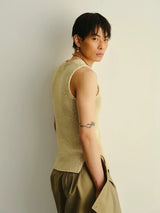 Stretchy Frayed Printed Tank Tops