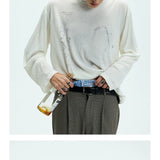 Vintage Printed Loose Sheer Cotton Tee