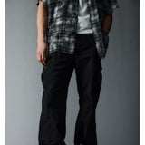 Adjustable Zipper Flared Baggy Cargo Pants