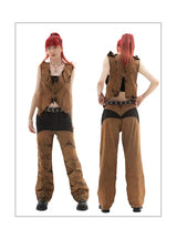 Men's Washed Punk Straight Jeans