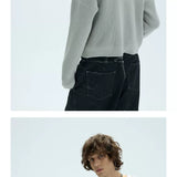 V-Neck Three-Color Waffle Lace Knit Sweater