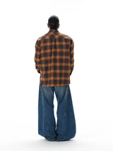Vintage Oversized Brushed Plaid Shirt