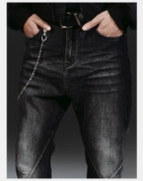 Stretchy Patchwork Crinkled Washed Flare Jeans