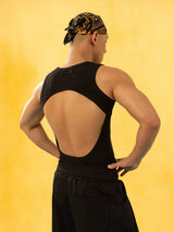 Unisex Bicolor Backless Sequin Tank Tops