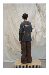 Washed Pleated Adjustable Strap Parachute Pants