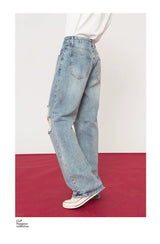 Men's Distressed Baggy Straight Jeans