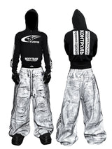 Wide Leg Two-In-One White Canvas Pants