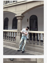 Ice Blue Washed Flared Cotton Jeans