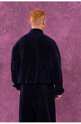 Men's Zip Stand Collar Corduroy Sweatshirt