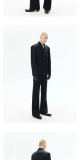 Black Straight Leg Casual Pants