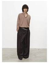 Striped Pleated Wide Leg Pants