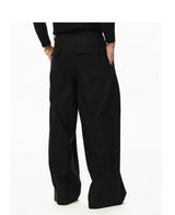 Black Vertical Striped Wool Dress Pants