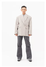 Men's Oversized Dark Apricot Padded Blazer