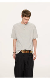 Couple Amber Waffle Boxy Henley Tees