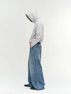 Wide Leg Cuffed Washed Jeans