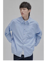 Blue White Striped Pocket Shirt