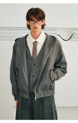Men's Two-In-One V-Neck Vest Blazer