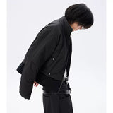 Oversized Curved Sleeves Ribbed Down Jacket