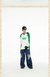 Men's 2-Tone Long Sleeve Cotton Jersey