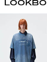 270G Printed Vintage Waffle Cotton Tee