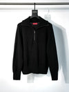 Ribbed Knit Half-Zip Long Sleeve Top
