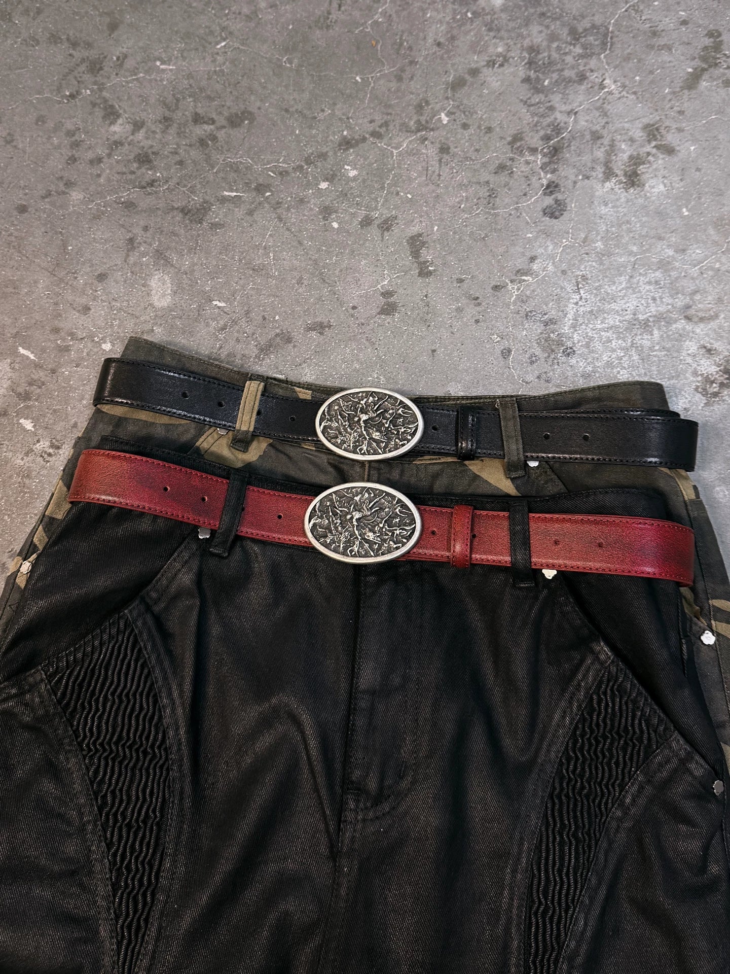 Full Grain Leather Silver Buckle Belt