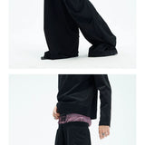 Two-tone Asymmetrical Pleated Baggy Sweatpants