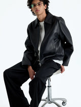 Short Zip Sheepskin Jacket