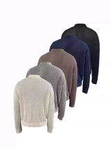 Pick Stitch Polo Collar Knitted Cardigan