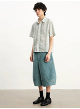 Loose Casual Twill Cropped Shorts