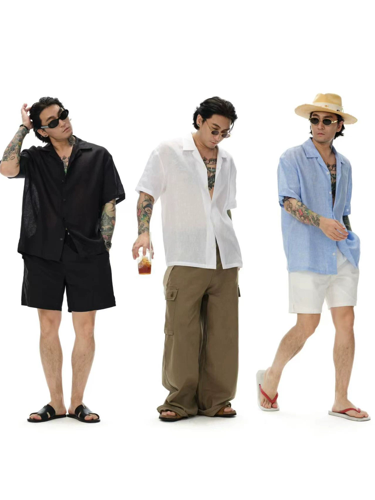 Elegant French Linen Cuban Collar Shirt