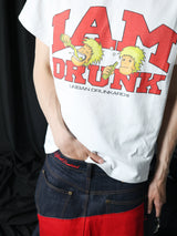 Raw Denim Pants With Note Patches
