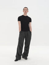 Slim Fit Paneled Merino Lyocell Tee