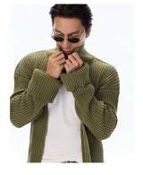 Cotton Ribbed Double Zipper Cardigan