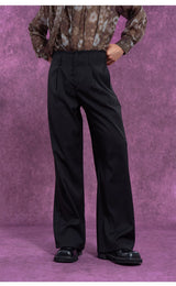 Black High Waist Men's Casual Pants