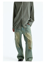 Plaid Jacquard Button-Down Cotton Shirt