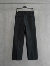 Wrinkle-Resistant Wool Straight Leg Slit Pants
