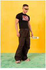 Black Vintage Portrait Print Slim Tees