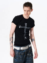 Men's Slim Fit Headphone Cross Tee