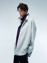 Couple's Loose Color-block Three-layer Collar Coat