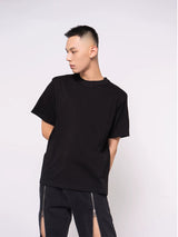 Men's Black White Padded Line Tee
