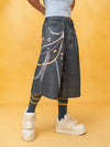 Unisex Blue Chain Print Cropped Jeans