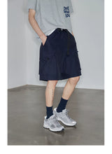 Magnetic Belted Elastic Multi-pocket Shorts