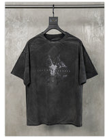 Demon Goat Distressed Printed Loose Tee