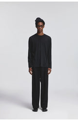Pleated Elastic Waist Brushed Twill Slacks