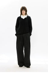 Men's Mock Shirt Collar Cable Sweater