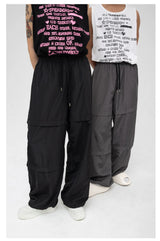 Unisex Patchwork Athletic Drawstring Waist Pants