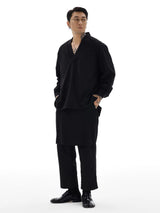 Loose V-Neck Pullover Shirt