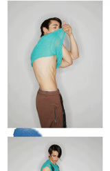 Handmade Vintage Cutout Fishnet Sleeveless Sweater