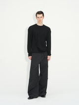 Comfortable Rippled Wool Long Sleeve Top